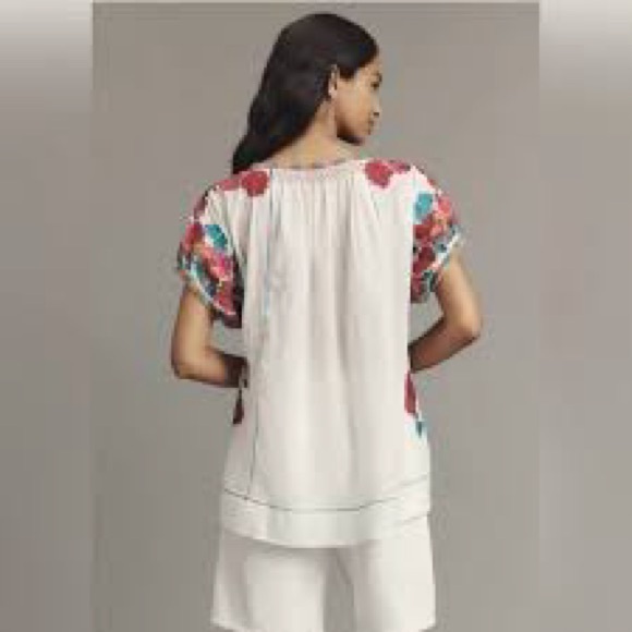 Anthropologie Multicolor Embroidered Tunic Oversized Blouse - Size M - NWOT - Picture 2 of 12
